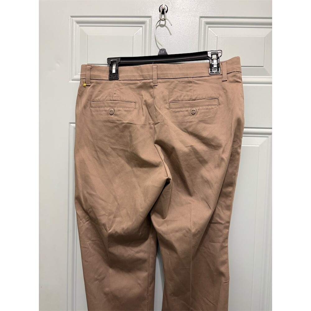 Lee Khaki Pants Womens Petite 12P Beige Mid Rise Straight Leg Stretch - Picture 5 of 9